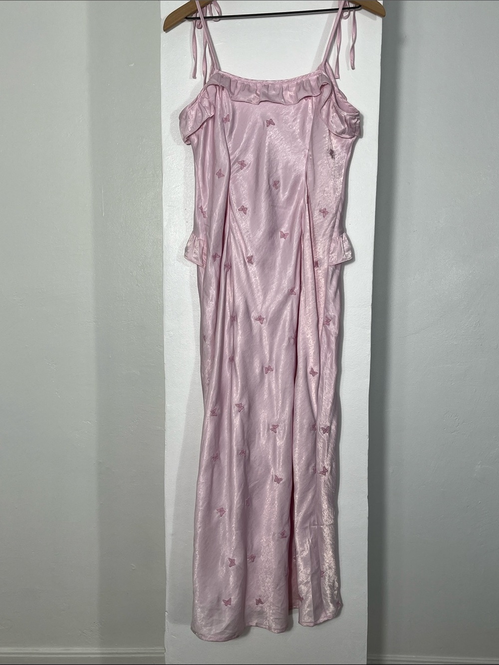 wild fable Pink Ruffle Butterfly Satin dress - Picture 7 of 7